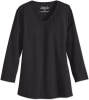 Pima Cotton V-Neck Top with 3/4 Sleeves for Women 