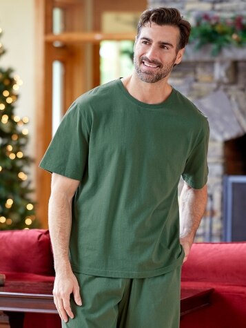 Knit Sleep Shirt for Men and Women Cotton Pajama Top