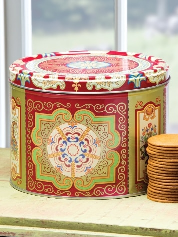 Gingersnap Cookie Gift Tin with Swedish Design