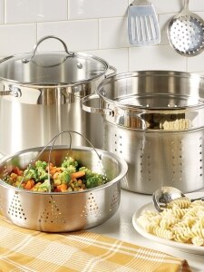 Stainless Steel 8-Quart Multi-Cooker With Pasta Insert and Steamer