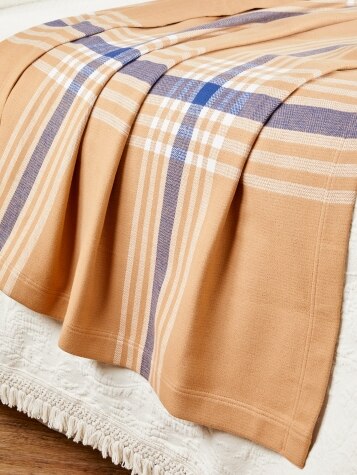 Brushed Portuguese Cotton Flannel Blanket or Throw