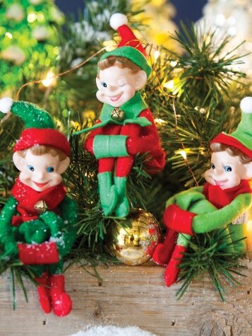 Classic 6 Inch Christmas Pixie Elves, Set of 3