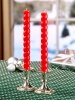 Red Twist Taper Candles, Set of 2