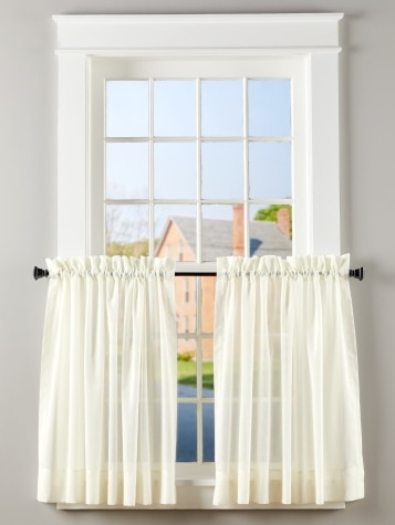 Cotton Voile Semi-Sheer Rod Pocket Tiers