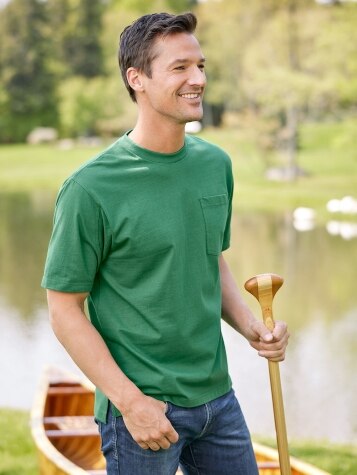 Orton Brothers Short-Sleeve Cotton T-Shirt in Green