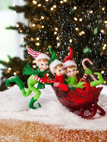 Classic 10 Inch Christmas Pixie Elves, Set of 3