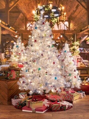 Silver Tinsel Christmas Tree, 6 Feet