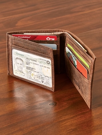 RFID Tri-Fold Leather Wallet for Men 