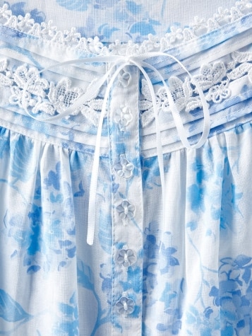 Ella Simone Blue Hydrangea Cotton Lawn Robe