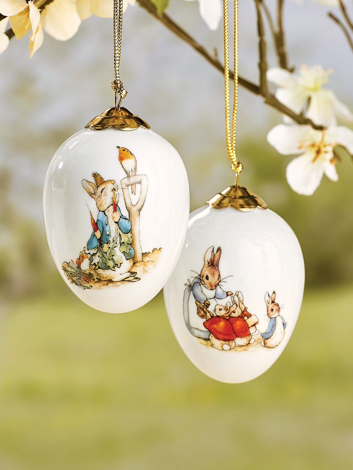 Beatrix Potter Porcelain hanging Egg Ornaments Various designs 