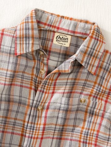 Orton Brothers Cotton Gauze Plaid Short-Sleeve Shirt