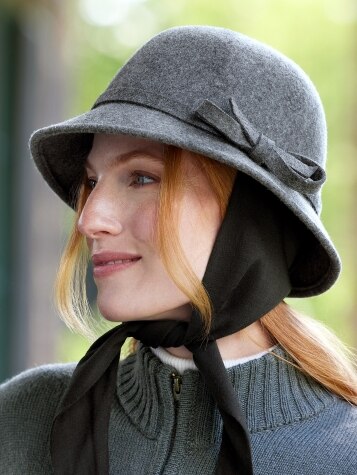 Hat with Scarf Attached Virgin Wool Accessories