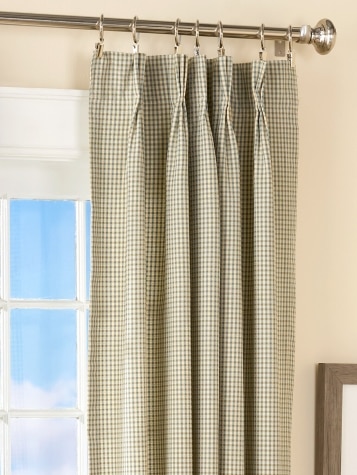 Colebrook Check Lined 58 Inch Pinch Pleat Curtains