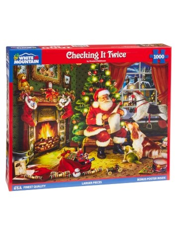 Santa's Checking It Twice Jigsaw Puzzle, 1000 Piece