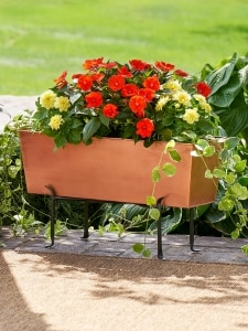 Copper Flower Box With Folding Stand