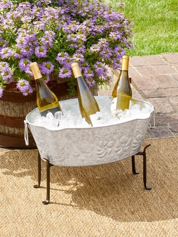 Embossed Oval Tub With Folding Stand