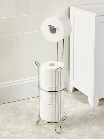 Toilet Paper Holder Stand In Bathroom Setting
