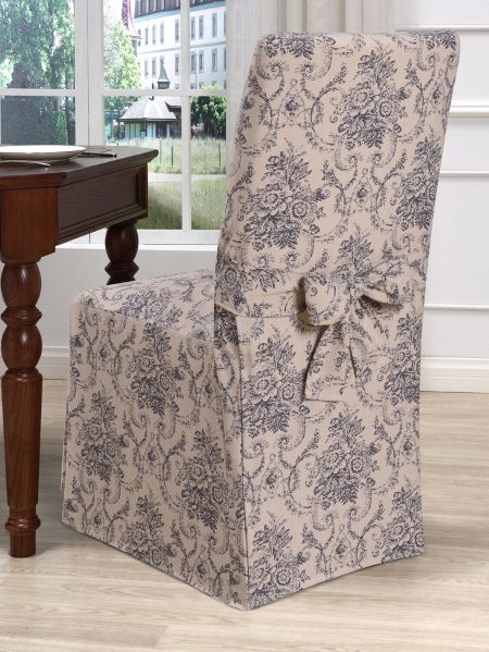 Dining Chair Cover Fl Toile, Slipcovers For Armed Dining Room Chairs
