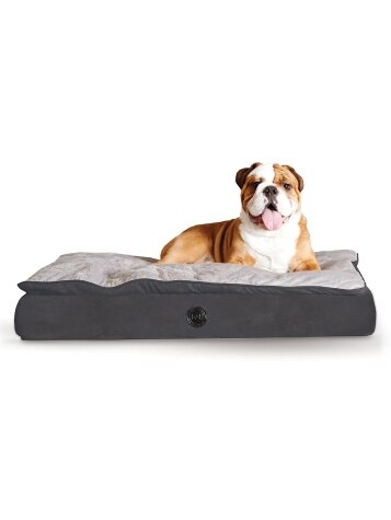 Ultimate Feather-Top Gray Orthopedic Pet Bed