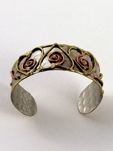 Cuff Bracelet with Hearts