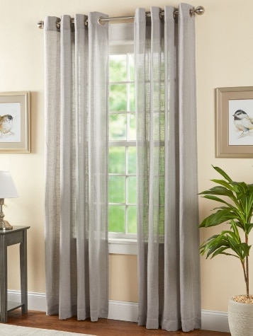 Sheer Linen Grommet Top Curtains