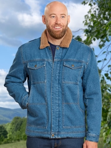 Orton Brothers Sherpa-Lined Cotton Denim Jacket