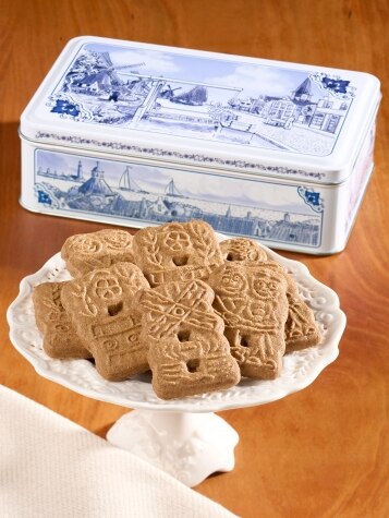 Spiced Windmill Cookies with Tea & Decorative Tin