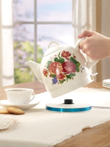 Floral top electric kettle