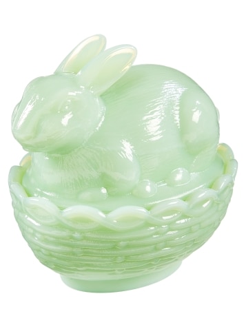 Mosser Glass Bunny on Basket