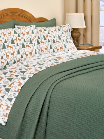 Forest Friends Nordic Print Portuguese Cotton Flannel Sheet Set