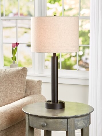 Wallingford Dual-Outlet Oil-Rubbed Bronze Table Lamp