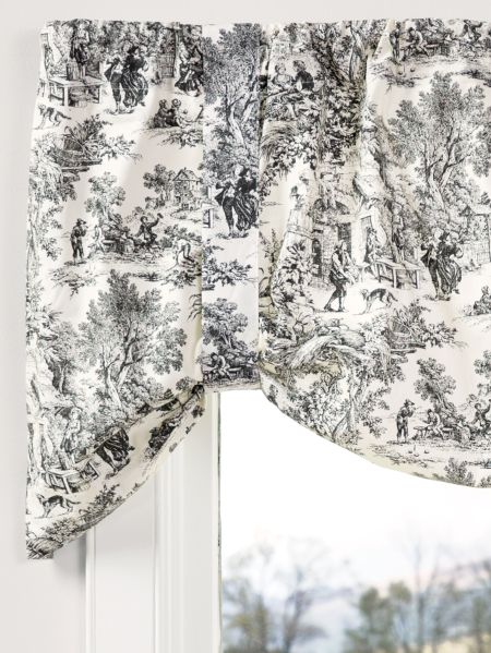 Toile Rod Pocket Tie Up Window Valance