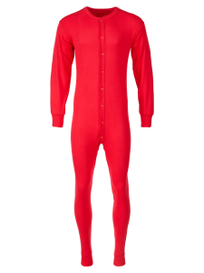 dyd Remission Arbitrage Mens Red Union Suit with Seat Flap | Cotton Long Underwear