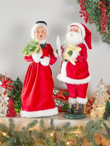 Santa or Mrs. Claus Caroling Figurine