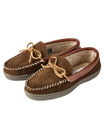 Two-Tone Suede Moccasin for Men in Dark Brown 