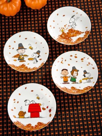Peanuts Autumn Appetizer Plate, Set of 4