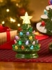 Cordless 5 Inch Mini Ceramic Christmas Tree