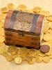 Treasure Chest Tin With Milk Chocolate Gold Foiled Coins