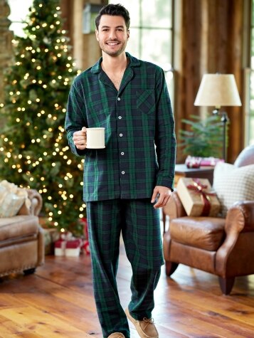 Flannel pjs mens sale