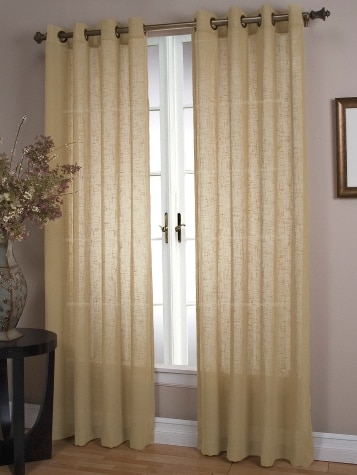 Sheer Linen Grommet Top Curtains
