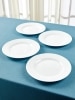 Classic White Ceramic 11 Inch Dinner Plate, Set of 4