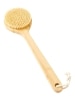 Natural Bristle Round Bath Brush With Bamboo Handle, Firm
