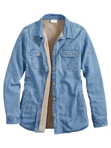Denim shirt jacket sales womens