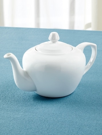 Classic White 32 Ounce Ceramic Teapot