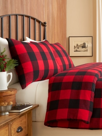 Yarn-Dyed Plaid Flannel Duvet Cover