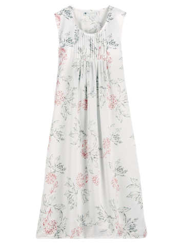 Ella Simone Floral Brushed-Back Satin Nightgown