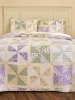 Pinwheel Print Quilted Cotton Bedspread or Sham