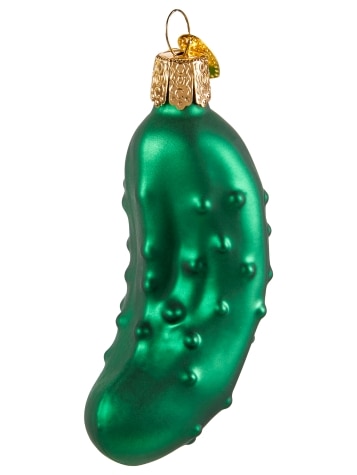 Dill Pickle Blown-Glass Christmas Ornament