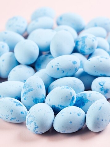 Blue Candy-Coated Caramel-Filled Chocolate Eggs
