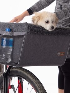 Gray Bike Basket for Pets, In 2 Sizes